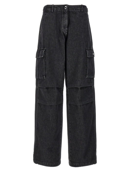 Cargo Pants by Coperni for women in denim cotton black features an smart casual wide and long, expertly tailored with a and smart casual utilitarian details for a sophisticated look.