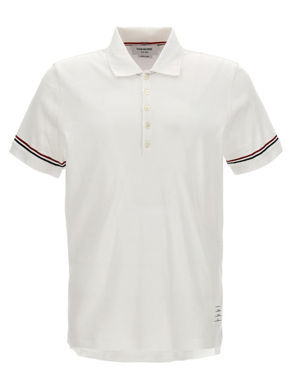 Thom Browne White Cotton Polo Shirt