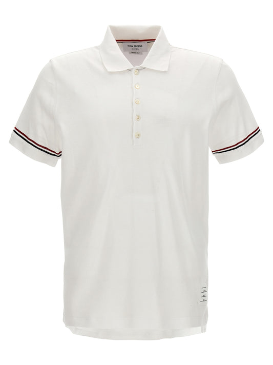 Thom Browne White Cotton Polo Shirt