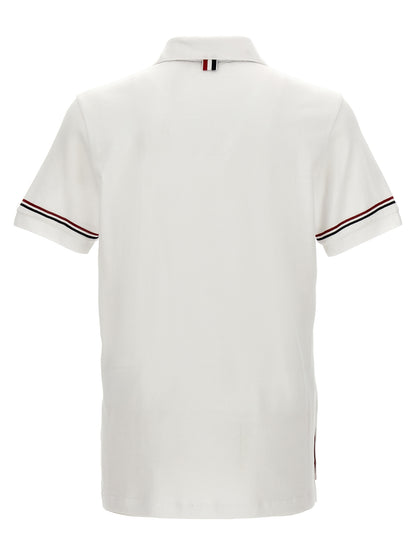 Thom Browne White Cotton Polo Shirt