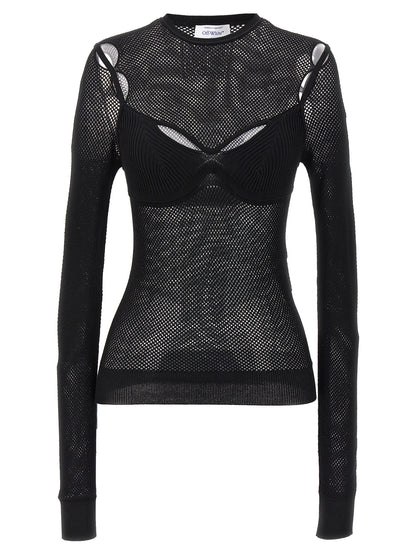 Off-White Black Viscose Tank Tops