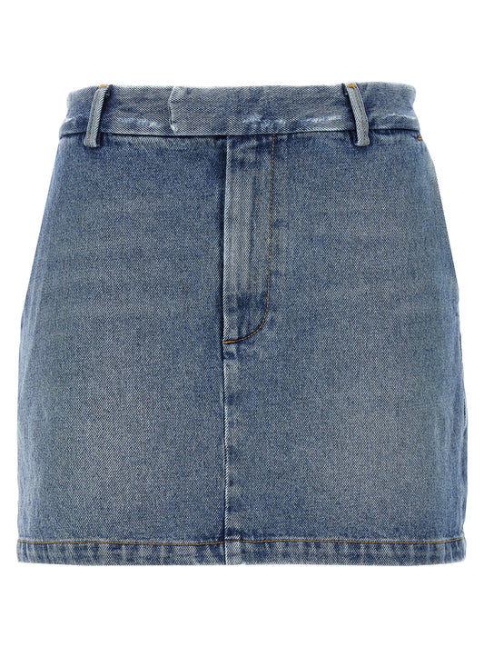 Armarium Blue Cotton Long Skirt