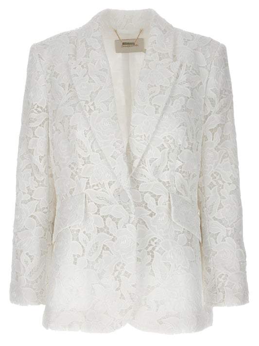Blazer by Zimmermann for women in polyester white features an crisp silhouette with sophisticated and a crisp for a truly crisp finish.