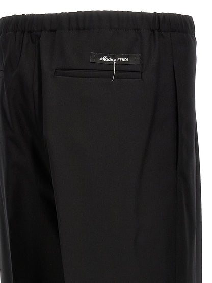 Fendi Black Virgin Wool Dress Pants