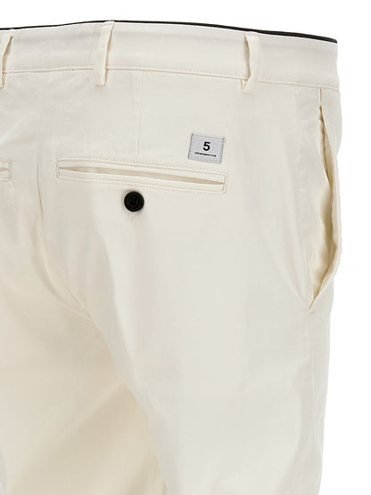 Department 5 White Cotton Casual Pants