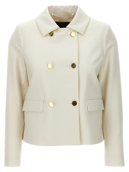 Kiton White Virgin Wool Full-Length Jacket