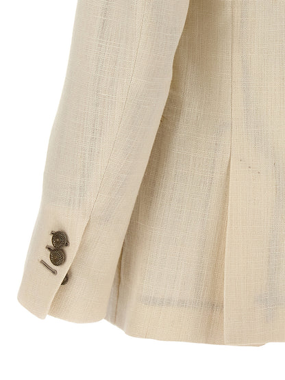 MAURIZIO MIRI White Silk Blazer