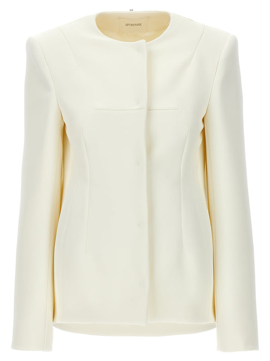 Overcoat by Sportmax for women in polyester white features a cosy chic silhouette, artfully detailed with a sophisticated and premium for a cosy chic finish.