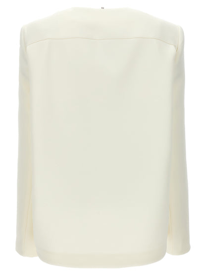 Sportmax White Polyester Full-Length Jacket