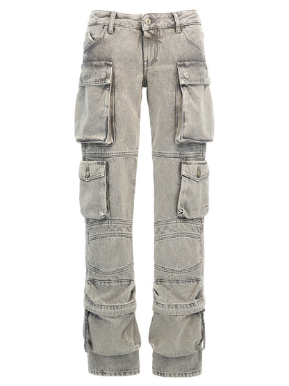 The Attico Gray Cotton Cargo Pants