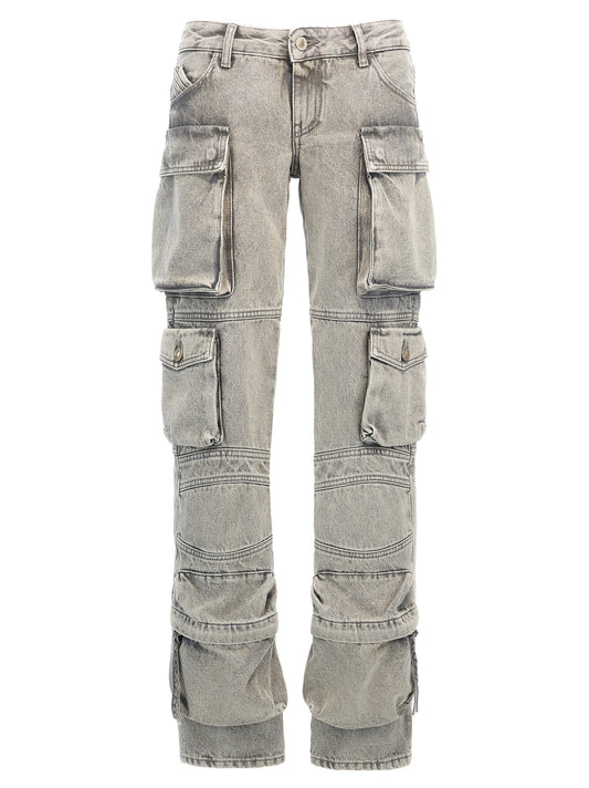 Cargo Pants by The Attico for women in denim cotton gray features a architectural with a architectural long and architectural low rise.
