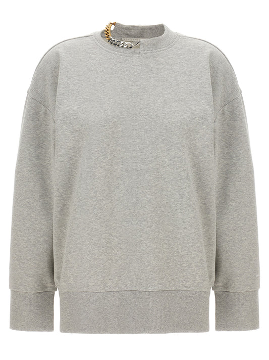 Activewear Sweatshirt by Stella McCartney for women in cotton gray features an streamlined silhouette, showcasing the streamlined crew neckline and with functional for a premium, athletic look.