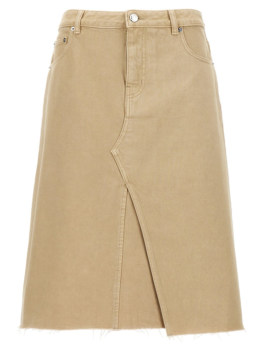 Tory Burch Beige Cotton Midi Skirt