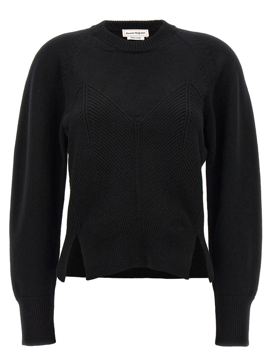 Alexander McQueen Black Wool Cardigan