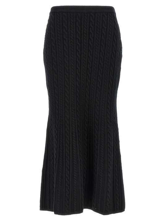 Alessandra Rich Black Wool Mini Skirt