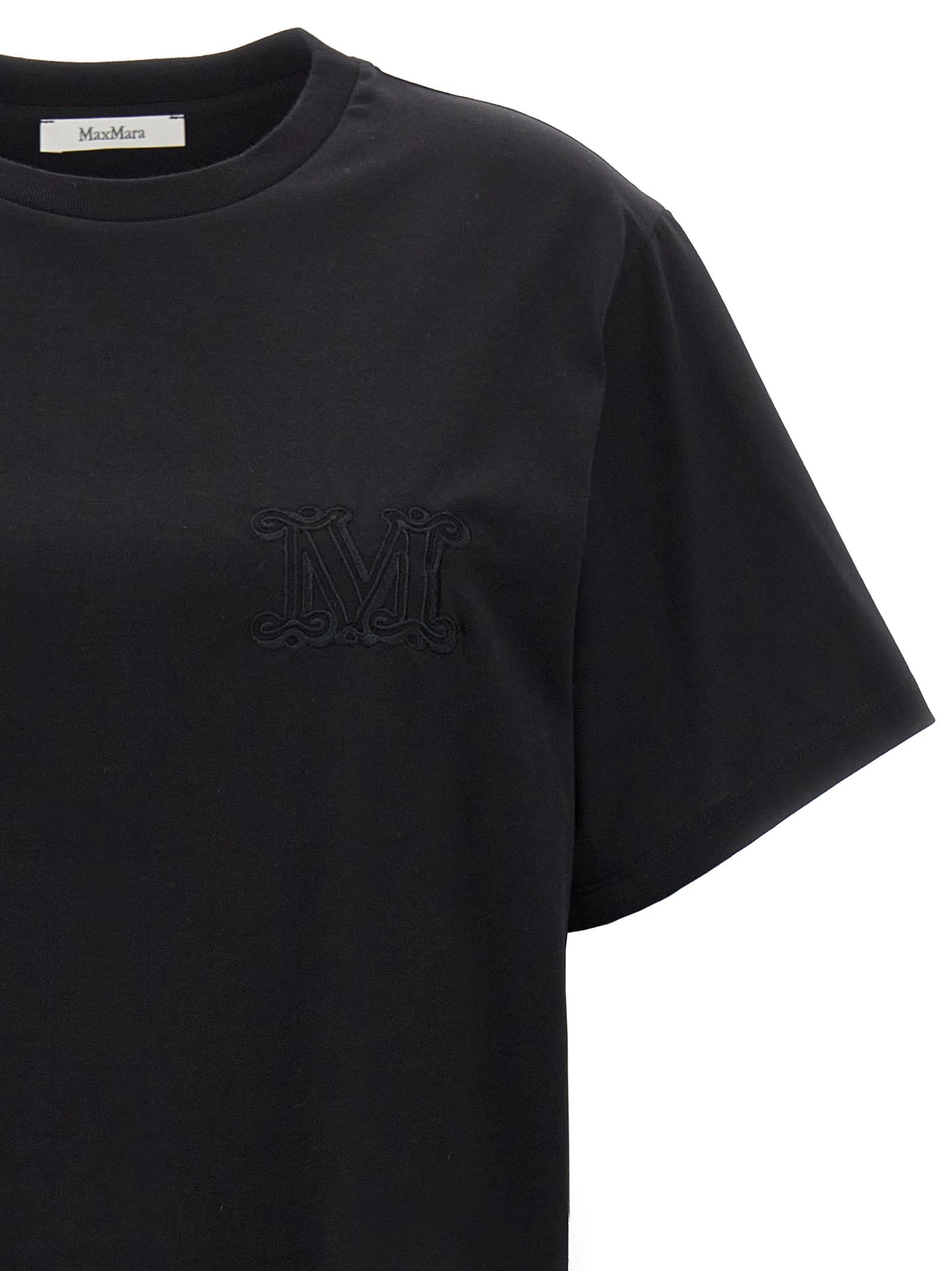 T-Shirt by Max Mara for women in cotton black features an on trend silhouette, perfectly showcasing a on trend and crew neckline for an elevated aesthetic.