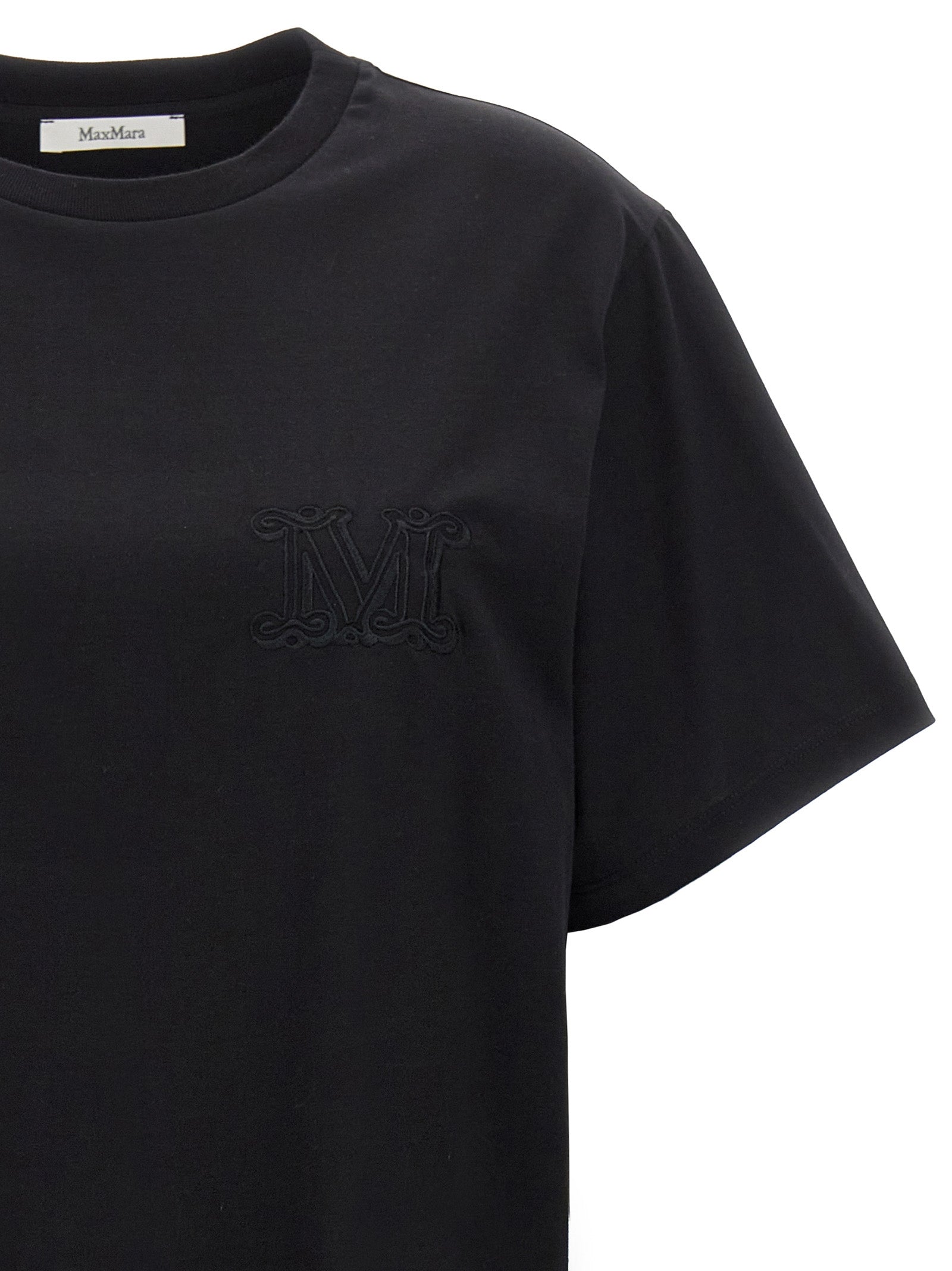T-Shirt by Max Mara for women in cotton black features an on trend silhouette, perfectly showcasing a on trend and crew neckline for an elevated aesthetic.