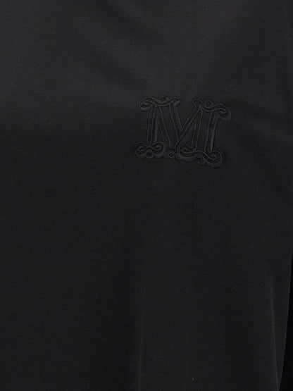 T-Shirt by Max Mara for women in cotton black showcases a dramatic silhouette, elegantly detailed with a dramatic and for a truly dramatic finish.