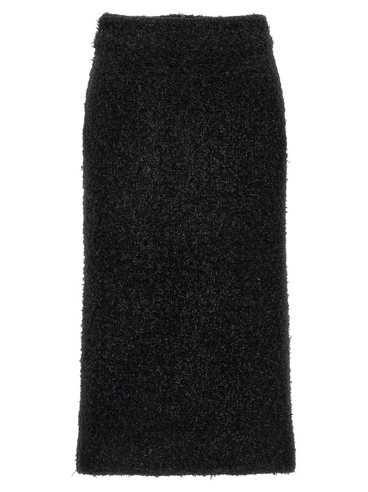 Balenciaga Black Cotton Midi Skirt