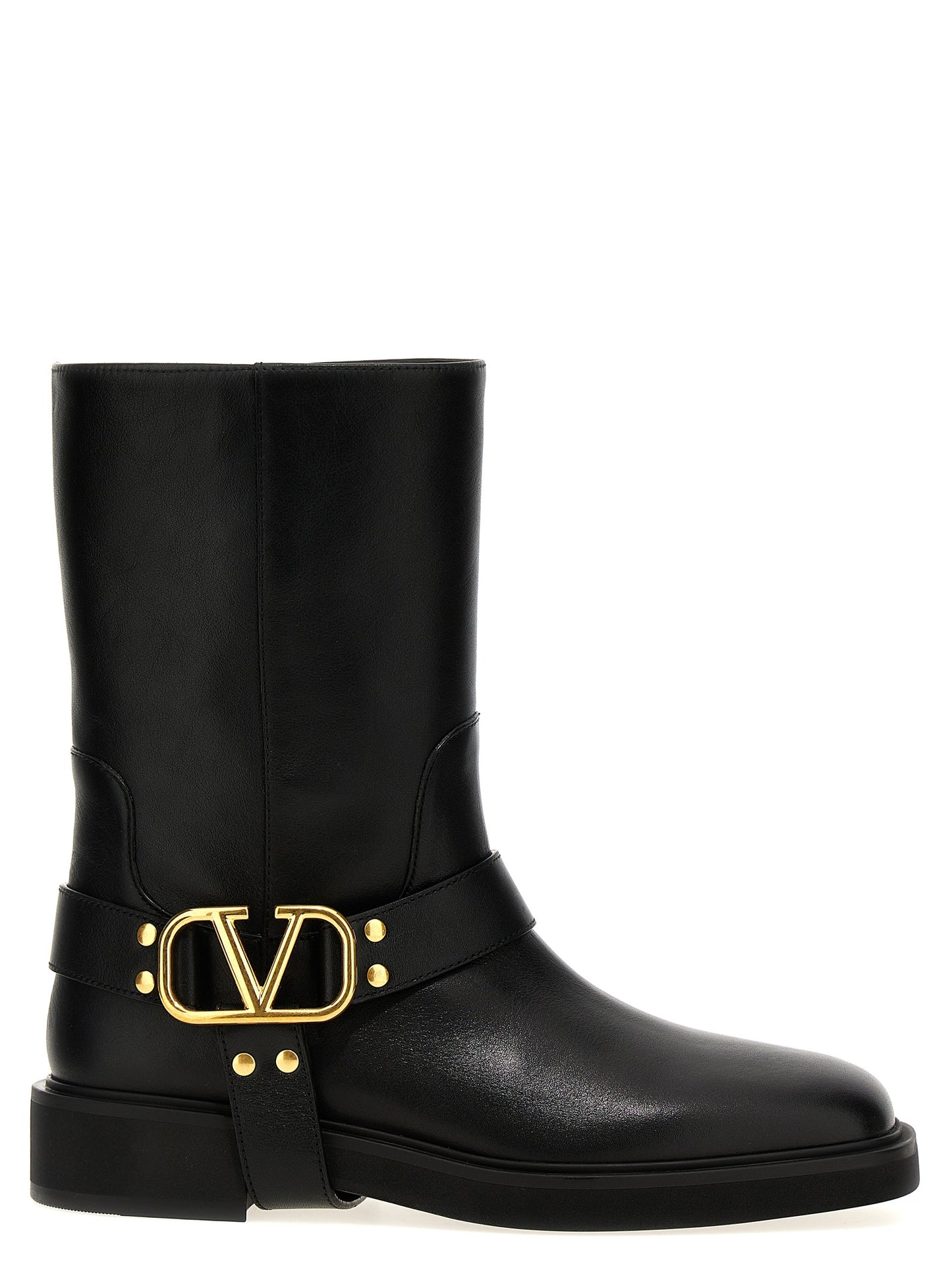 Valentino Garavani Black Calfskin Ankle Boots