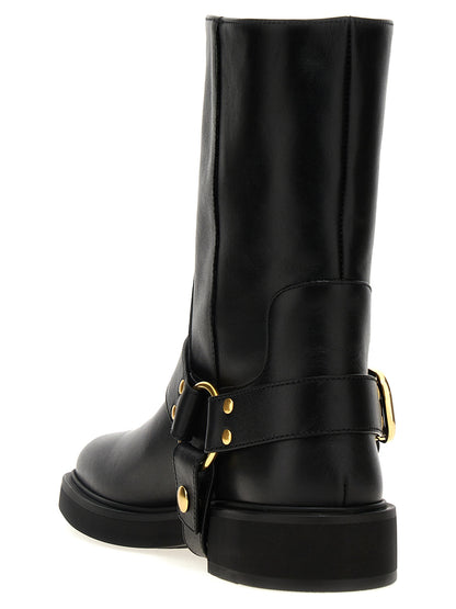 Valentino Garavani Black Calfskin Ankle Boots