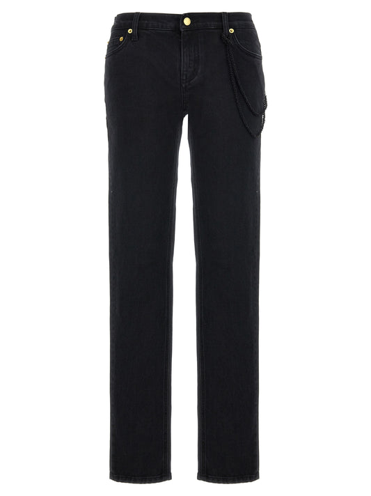 Jeans by Darkpark for women in stretch denim cotton black presents a tailored silhouette, showcasing a tailored straight-leg and long cut with a refined for a truly tailored aesthetic.