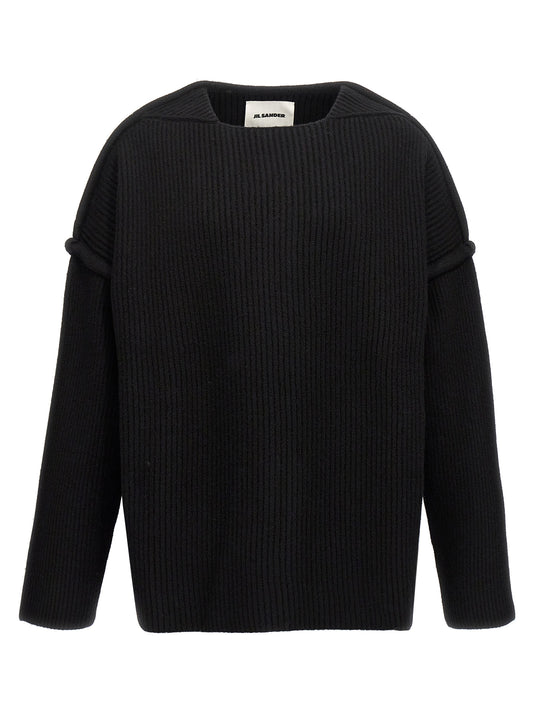 Jil Sander Black Wool Cardigan