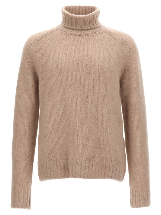 Cardigan by Tom Ford for men in mohair wool & polyamide multicolor & pink features a dramatic silhouette, showcasing a sophisticated and dramatic long-sleeve detail for a timeless, premium look.