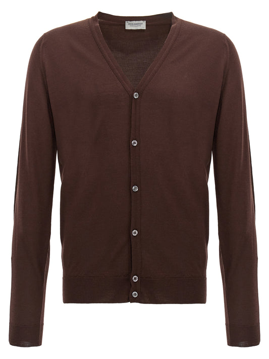 JOHN SMEDLEY Brown Wool Cardigan
