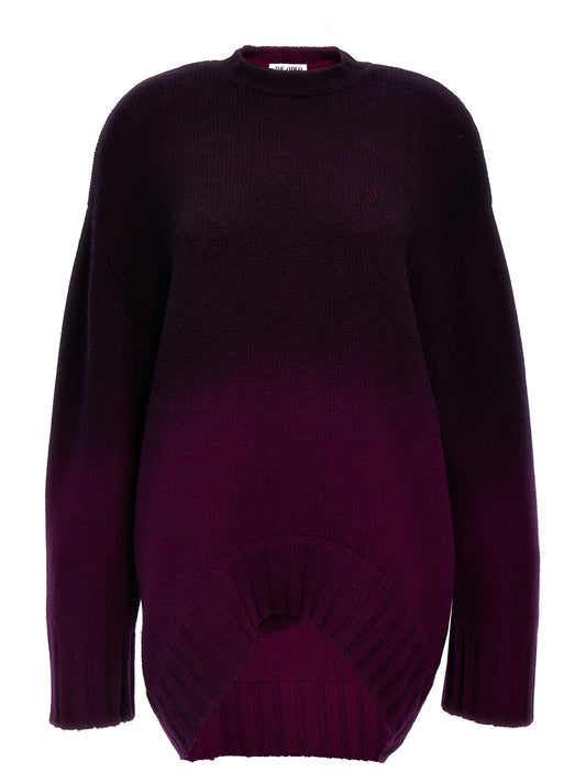 Dress by The Attico for women in cashmere purple features an cute silhouette, detailed with a long-sleeve and crew neckline that elegantly flows into a cute short.