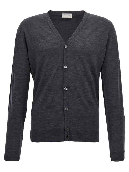 JOHN SMEDLEY Gray Wool Cardigan