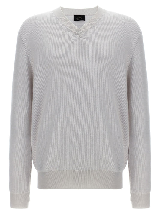 Brioni White Cashmere Cardigan