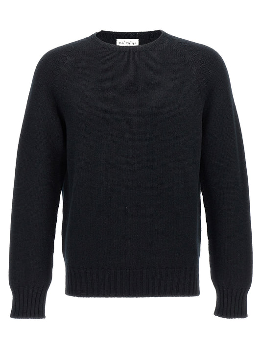 MA'RY'YA Black Wool Cardigan