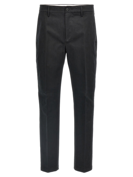 Casual Pants by Department 5 for men in stretch cotton black features an refined tailoring silhouette, showcasing a premium with a and long cut for a refined tailoring look.