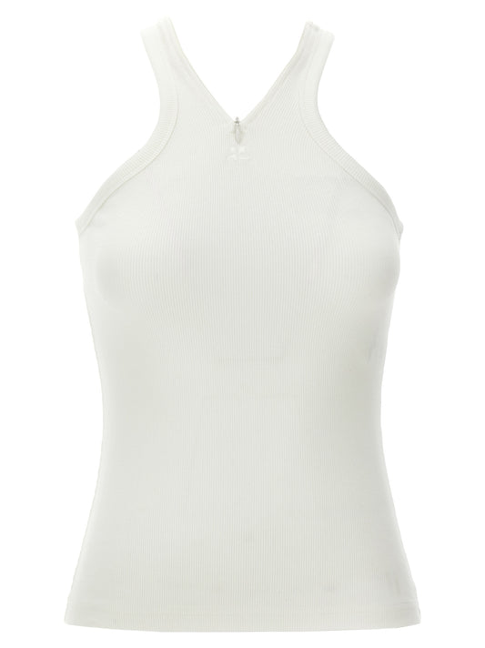 Courrèges White Cotton Tank Tops