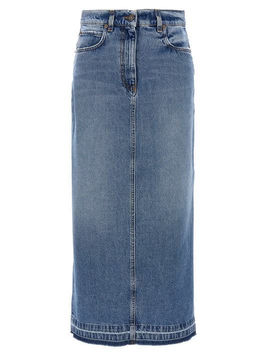 Fortela Blue Cotton Mini Skirt