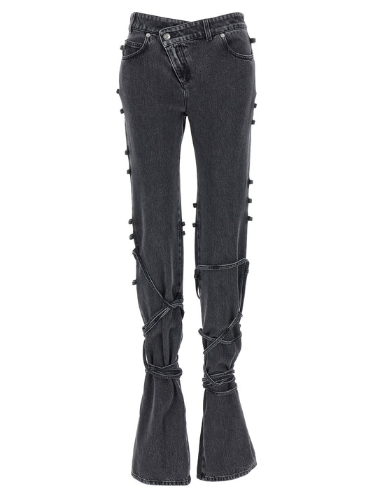 Alexander McQueen Black Cotton Flared Jeans