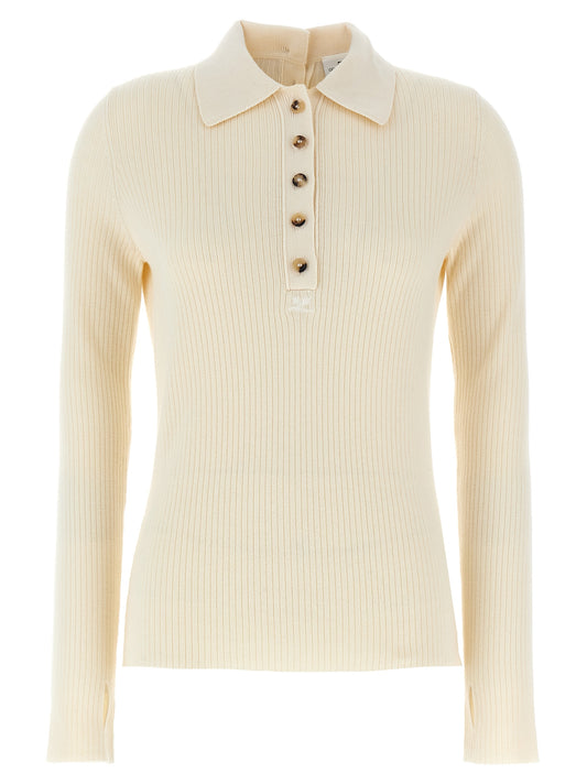 Cardigan by Courrèges for women in wool cotton white features a nuanced silhouette with a refined and nuanced detailing for a sophisticated look.