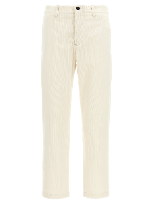 Casual Pants by Department 5 for men in stretch cotton corduroy white features an sartorial and long with a cut for a sartorial finish.