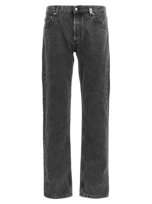Jeans by Alexander McQueen for men in denim cotton black features an refined tailoring silhouette, showcasing a premium straight-leg with a and long cut for a refined tailoring look.