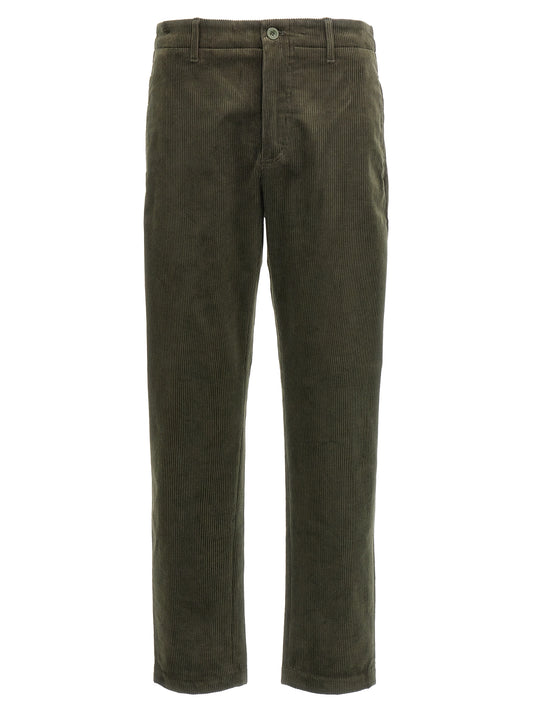 Pants by Department 5 for men in stretch cotton corduroy bicolour & green features an on trend silhouette with a and cut in an elegant long for a sophisticated look.