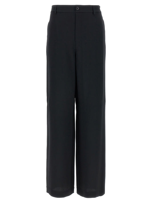 Chinos Pants by Moschino for women in acetate & viscose black features an contemporary silhouette, showcasing a sophisticated and long with a refined for a truly contemporary aesthetic.