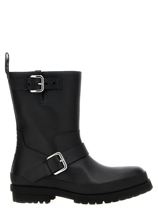 Ankle Biker Strap Boots by Stella McCartney for women in polyester black showcases a ergonomic silhouette from the City Women's Polyester Ankle Biker Strap Boots collection, featuring a ergonomic and a ergonomic .