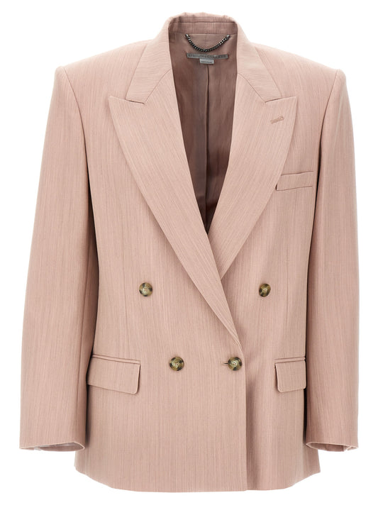 Blazer by Stella McCartney for women in wool multicolor & pink presents a distinguished silhouette, detailed with a distinguished and distinctive for a truly sophisticated finish.