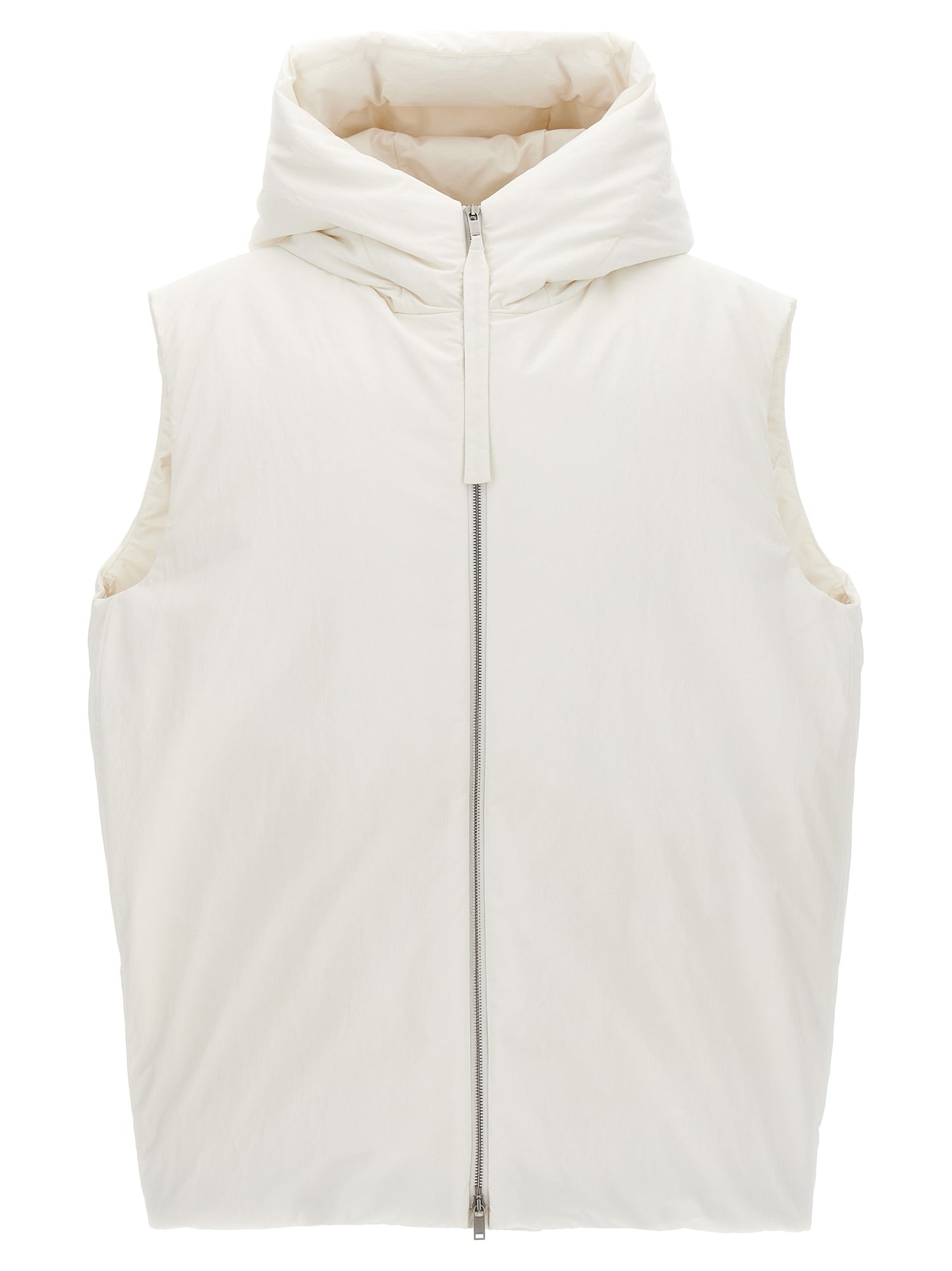 Jil Sander White Polyester Sleeveless Jacket