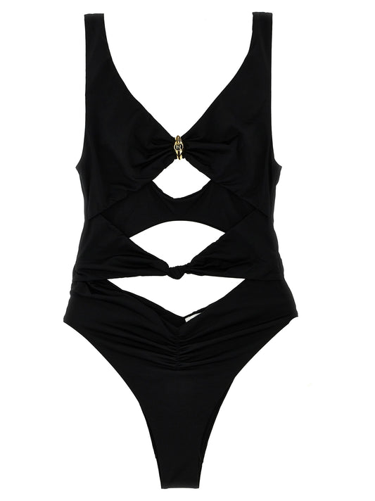 Elisabetta Franchi Black Polyamide One-Piece Swimsuit