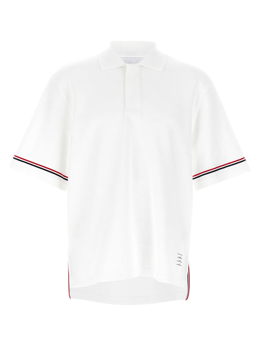 Thom Browne White Cotton Polo Shirt
