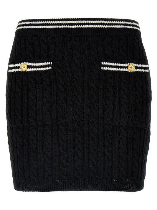 Alessandra Rich Bicolor Cotton Long Skirt