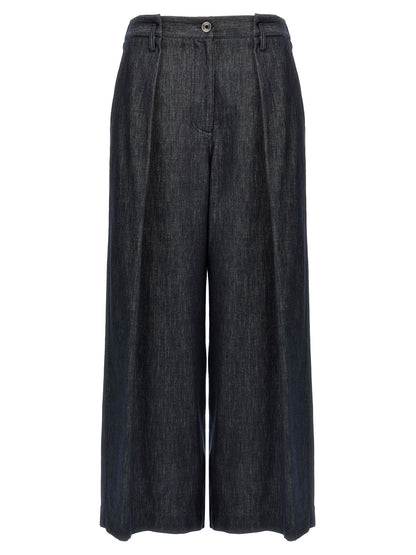 Brunello Cucinelli Blue Cotton Casual Pants