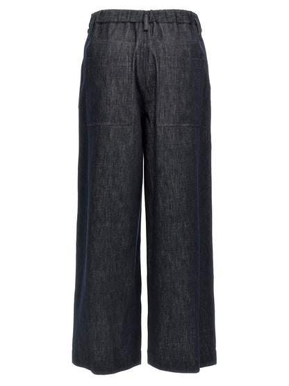 Brunello Cucinelli Blue Cotton Casual Pants